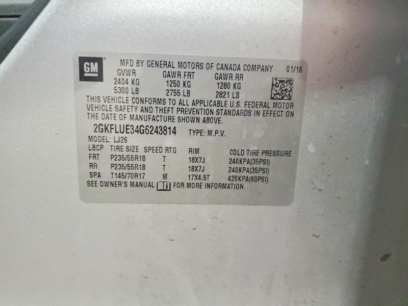 Продажа на аукционе авто 2016 Gmc Terrain, vin: 2GKFLUE34G6243814, номер лота: 56157866