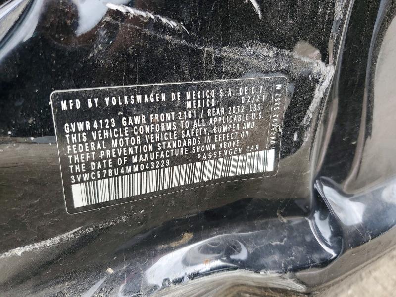 Продажа на аукционе авто 2021 Volkswagen Jetta, vin: 3VWC57BU4MM043229, номер лота: 56534296