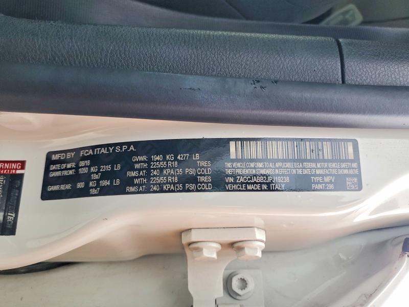 55217006 :رقم المزاد ، ZACCJABB2JPJ19238 vin ، 2018 Jeep Renegade مزاد بيع