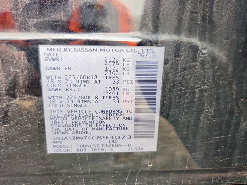 Продажа на аукционе авто 2015 Nissan Rogue, vin: 5N1AT2MV7FC893073, номер лота: 56253186