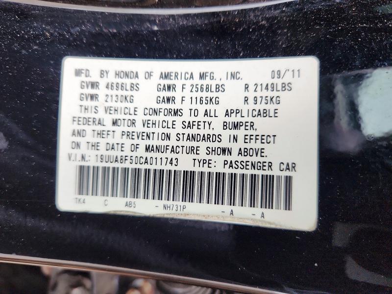 Aukcja sprzedaży 2012 Acura Tl, vin: 19UUA8F50CA011743, numer aukcji: 57112636