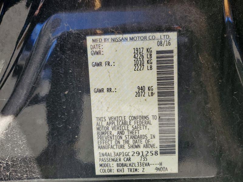 Продаж на аукціоні авто 2016 Nissan Altima, vin: 1N4AL3AP1GC291258, номер лоту: 57425676