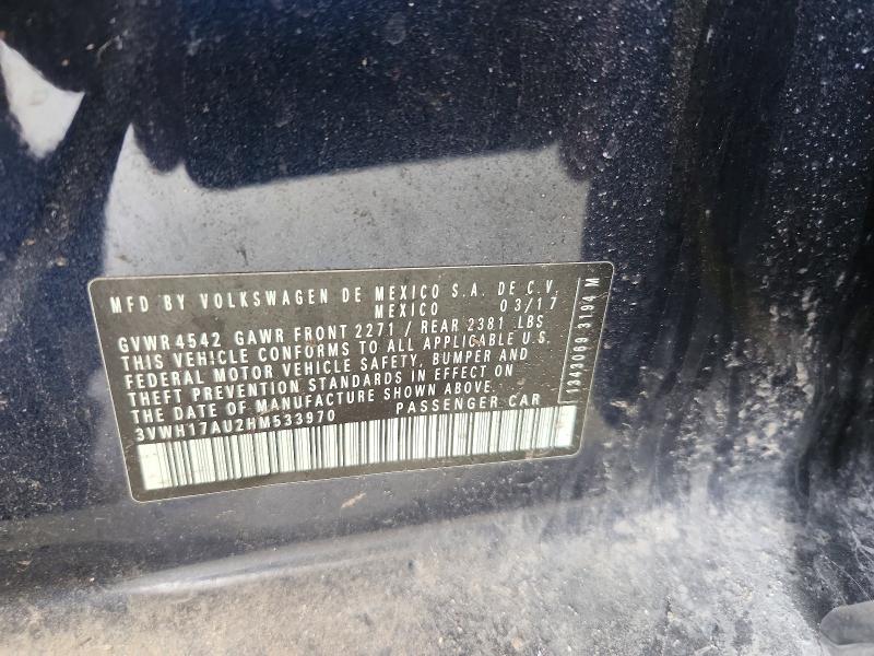 Продажа на аукционе авто 2017 Volkswagen Golf Alltrack, vin: 3VWH17AU2HM533970, номер лота: 41892096