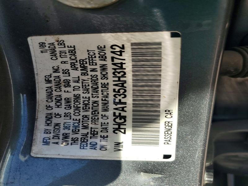 Aukcja sprzedaży 2010 Honda Civic, vin: 2HGFA1F35AH314742, numer aukcji: 57262886