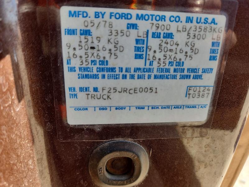 Продажа на аукционе авто 1978 Ford F250 Pu, vin: F25JRCE0051, номер лота: 56984216