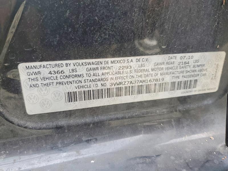 Aukcja sprzedaży 2010 Volkswagen Jetta, vin: 3VWRZ7AJ7AM167819, numer aukcji: 57602536