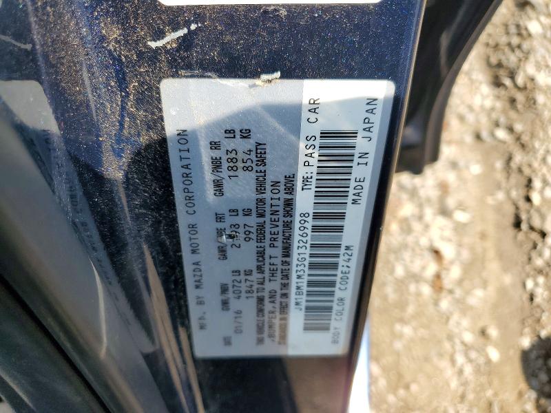 Продажа на аукционе авто 2016 Mazda 3, vin: JM1BM1M33G1326998, номер лота: 58714386