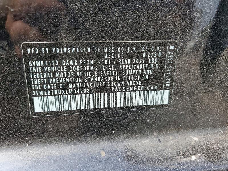 56078516 :رقم المزاد ، 3VWEB7BUXLM042036 vin ، 2020 Volkswagen Jetta مزاد بيع