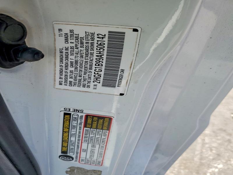Продаж на аукціоні авто 2010 Honda Civic, vin: 2HGFG1B99AH506142, номер лоту: 57303036