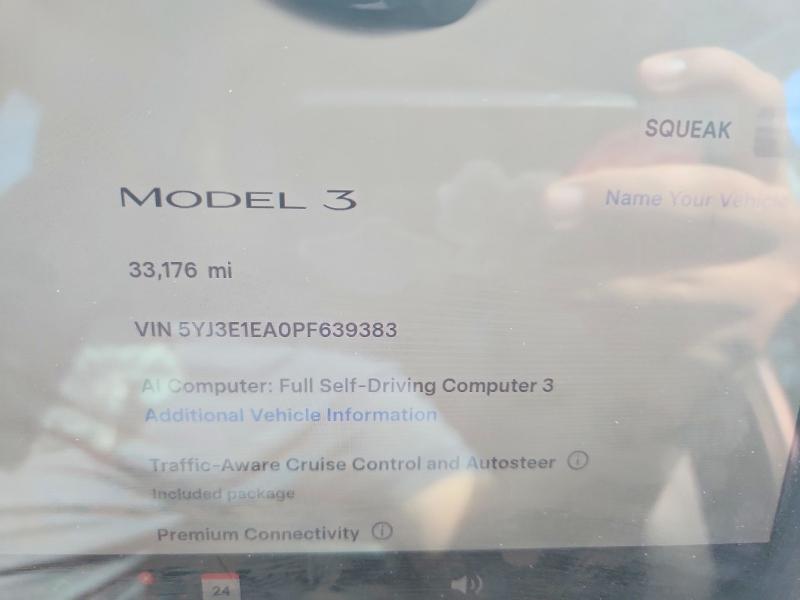 54418556 :رقم المزاد ، 5YJ3E1EA0PF639383 vin ، 2023 Tesla Model 3 مزاد بيع