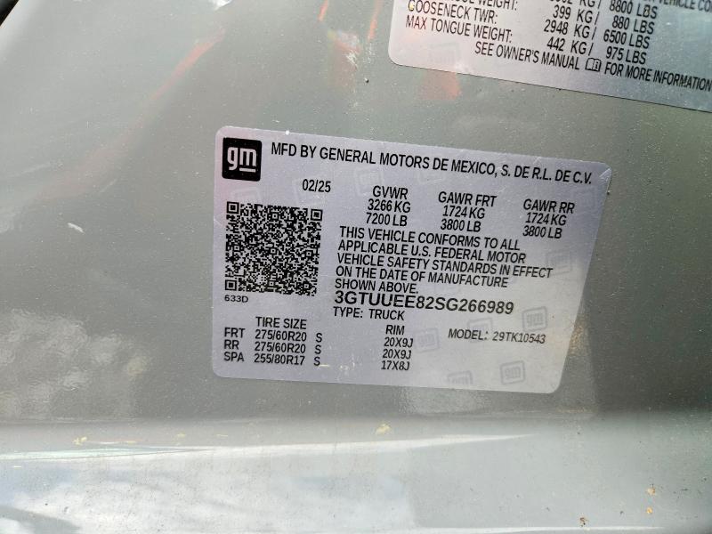 57239206 :رقم المزاد ، 3GTUUEE82SG266989 vin ، 2025 Gmc Sierra مزاد بيع