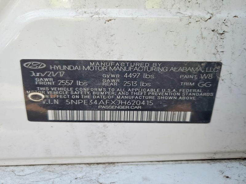 57956436 :رقم المزاد ، 5NPE34AFXJH620415 vin ، 2018 Hyundai Sonata مزاد بيع