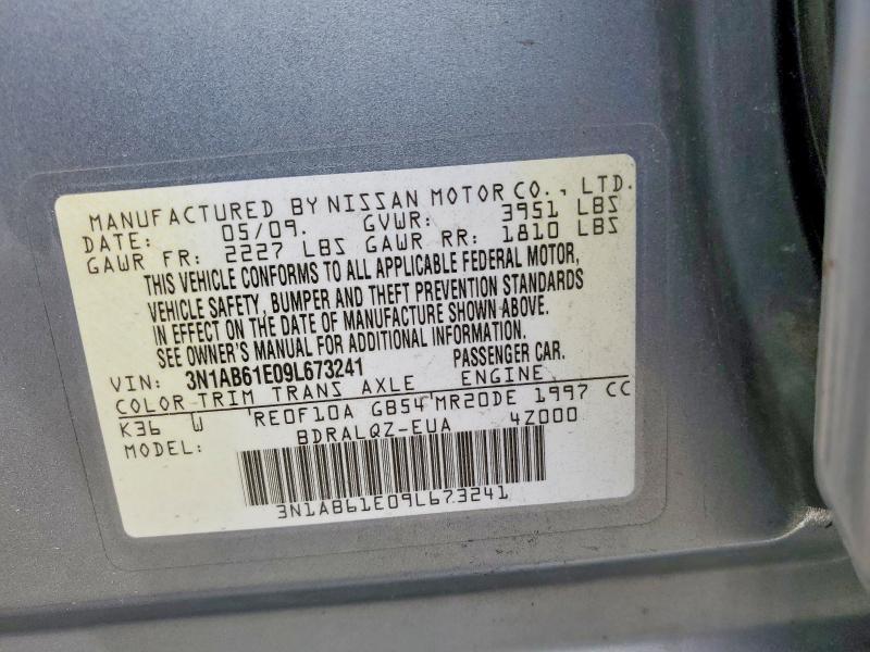 Продажа на аукционе авто 2009 Nissan Sentra, vin: 3N1AB61E09L673241, номер лота: 56079636