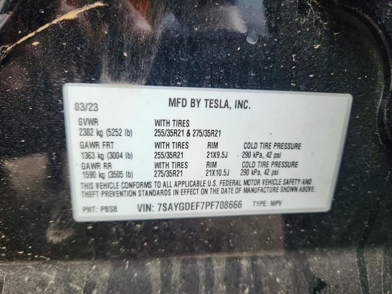 Продаж на аукціоні авто 2023 Tesla Model Y, vin: 7SAYGDEF7PF708666, номер лоту: 55379556