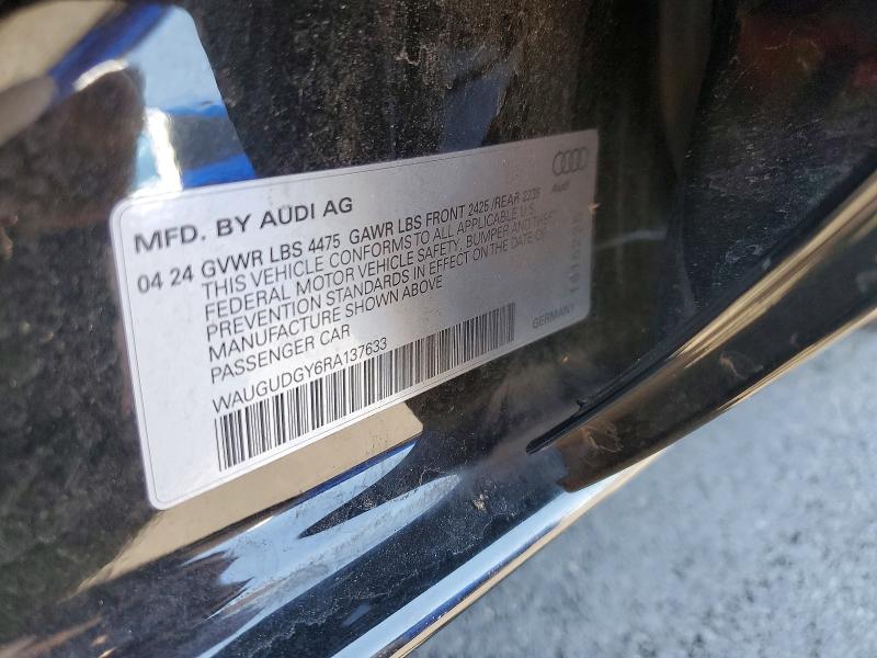 2024 Audi A3 მანქანა იყიდება აუქციონზე, vin: WAUGUDGY6RA137633, აუქციონის ნომერი: 57268156