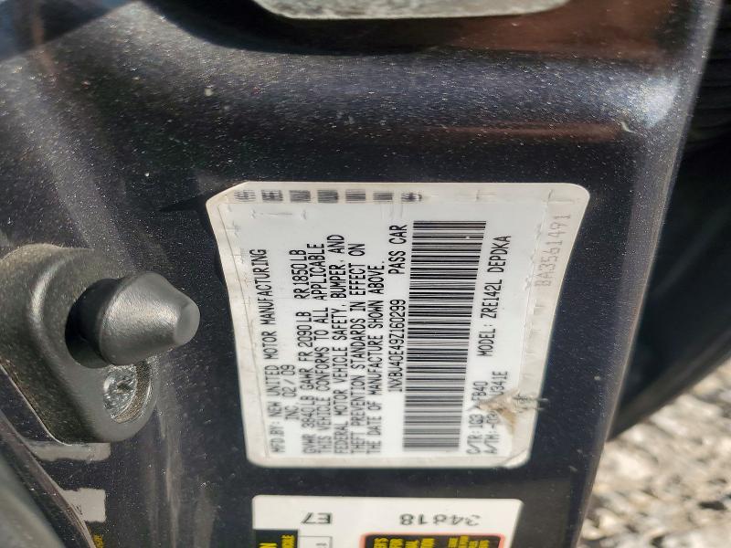 56059676 :رقم المزاد ، 1NXBU40E49Z160299 vin ، 2009 Toyota Corolla مزاد بيع