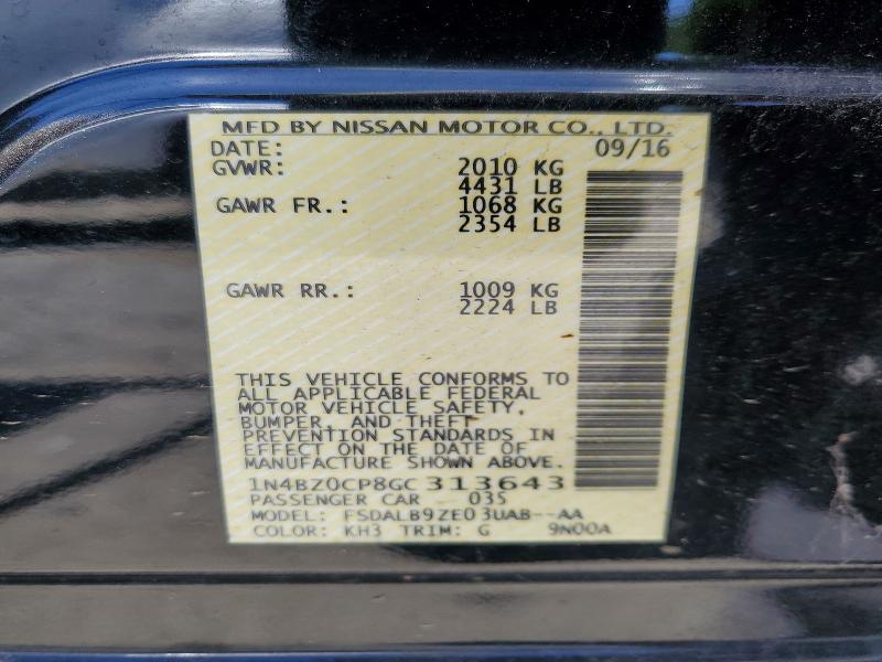 Продаж на аукціоні авто 2016 Nissan Leaf, vin: 1N4BZ0CP8GC313643, номер лоту: 85968435