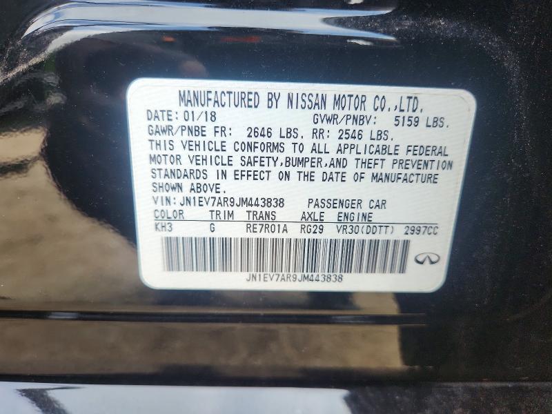 58006386 :رقم المزاد ، JN1EV7AR9JM443838 vin ، 2018 Infiniti Q50 مزاد بيع