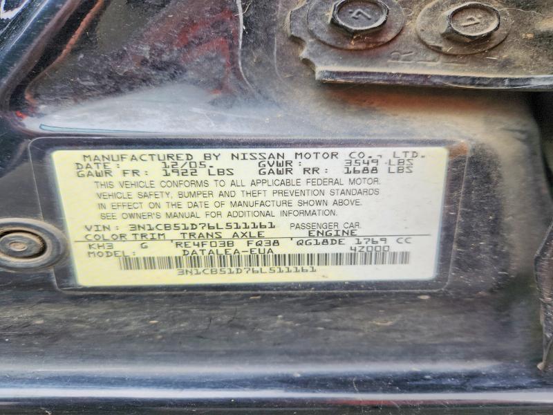 Продаж на аукціоні авто 2006 Nissan Sentra, vin: 3N1CB51D76L511161, номер лоту: 85607365