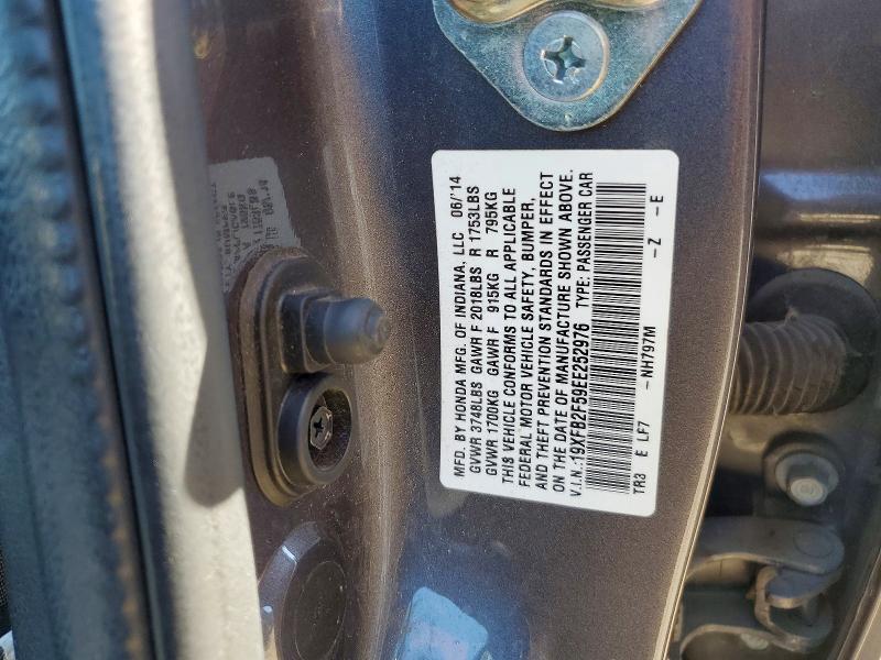 Aukcja sprzedaży 2014 Honda Civic, vin: 19XFB2F59EE252976, numer aukcji: 57846006
