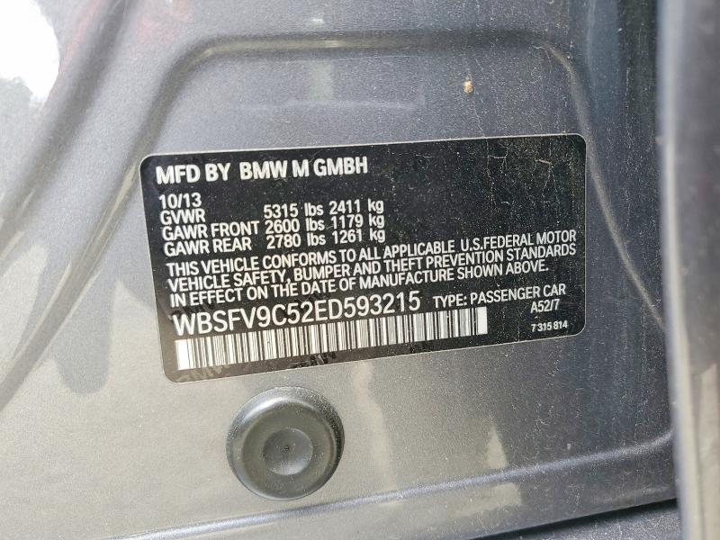 2014 Bmw M5 მანქანა იყიდება აუქციონზე, vin: WBSFV9C52ED593215, აუქციონის ნომერი: 56404966