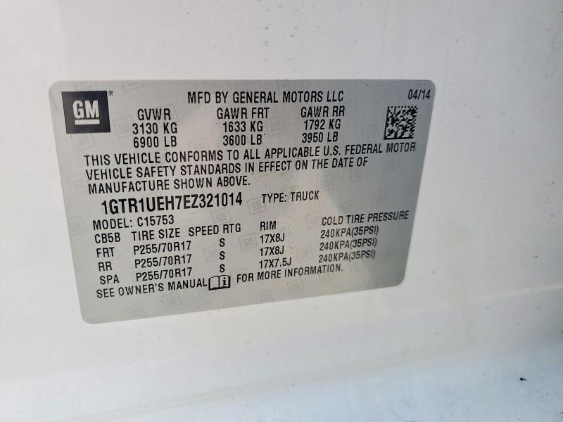Продаж на аукціоні авто 2014 Gmc Sierra, vin: 1GTR1UEH7EZ321014, номер лоту: 58538006