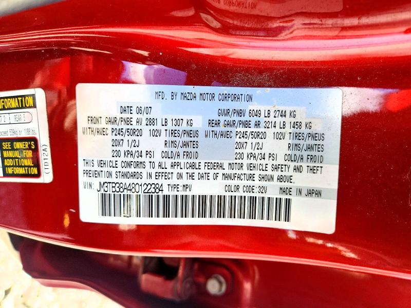 Продажа на аукционе авто 2008 Mazda Cx-9, vin: JM3TB38A480122384, номер лота: 56586346