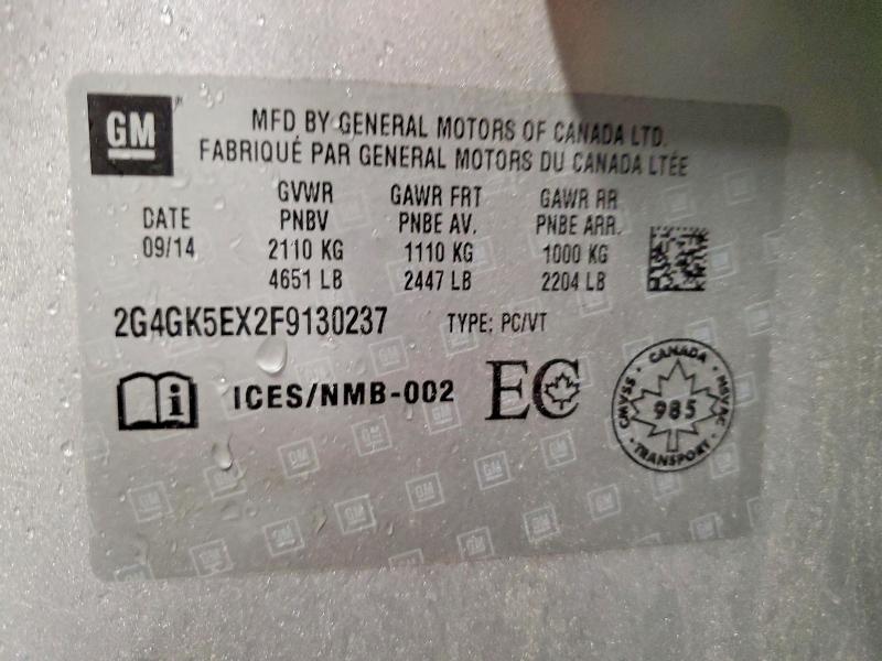 Продажа на аукционе авто 2015 Buick Regal, vin: 2G4GK5EX2F9130237, номер лота: 57637206