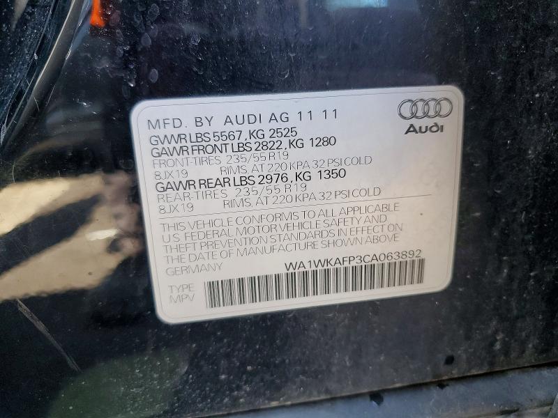 Aukcja sprzedaży 2012 Audi Q5, vin: WA1WKAFP3CA063892, numer aukcji: 56691076