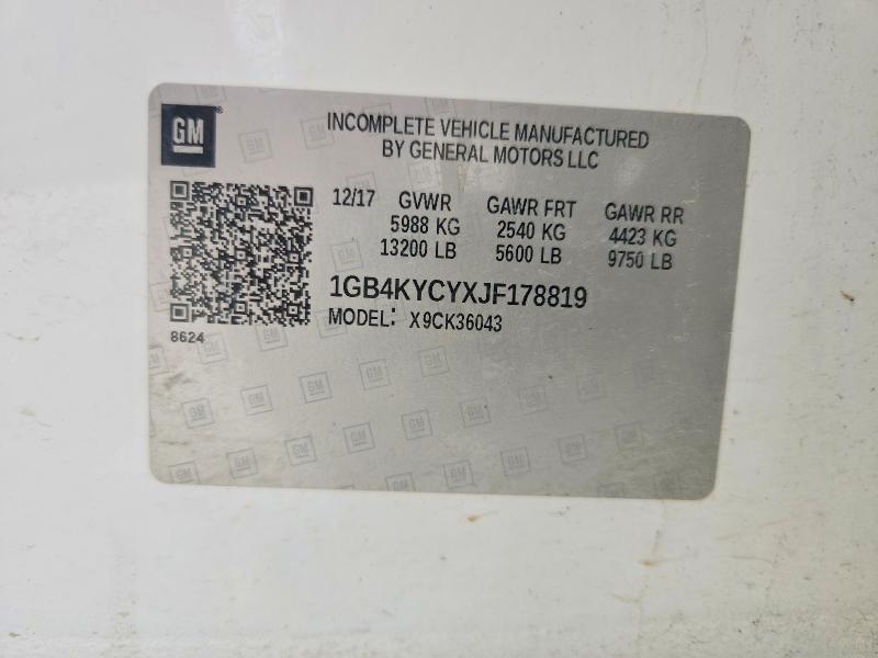 2018 Chevrolet Silverado მანქანა იყიდება აუქციონზე, vin: 1GB4KYCYXJF178819, აუქციონის ნომერი: 58780606