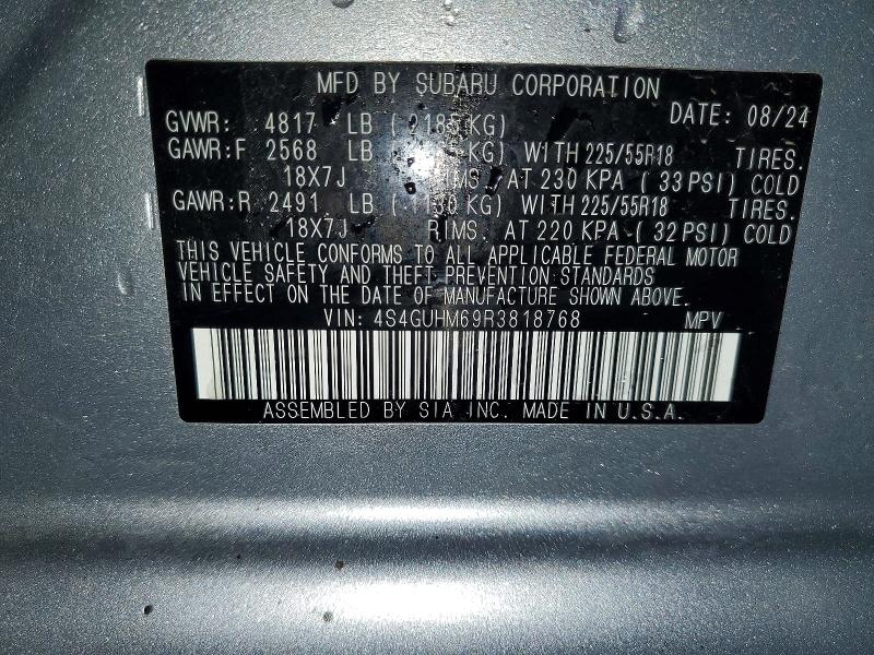 56875276 :رقم المزاد ، 4S4GUHM69R3818768 vin ، 2024 Subaru Crosstrek مزاد بيع