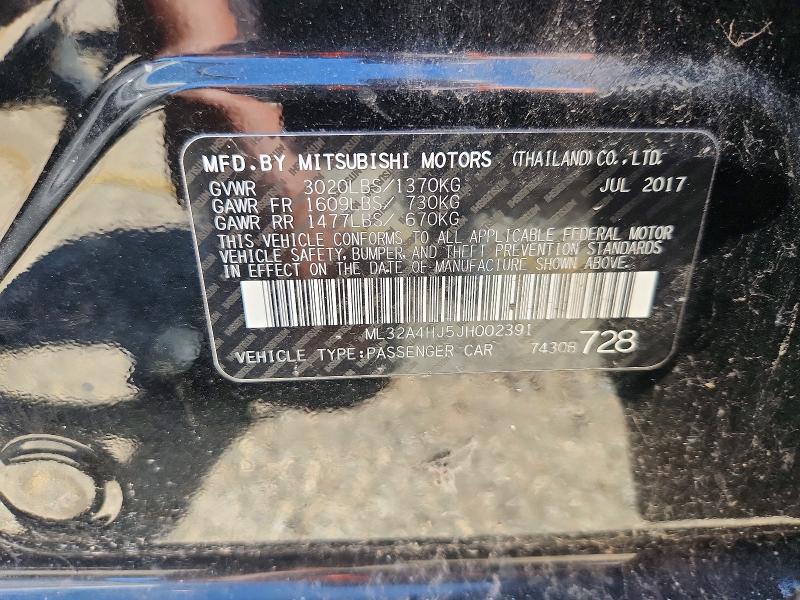 Продаж на аукціоні авто 2018 Mitsubishi Mirage, vin: ML32A4HJ5JH002391, номер лоту: 57541636