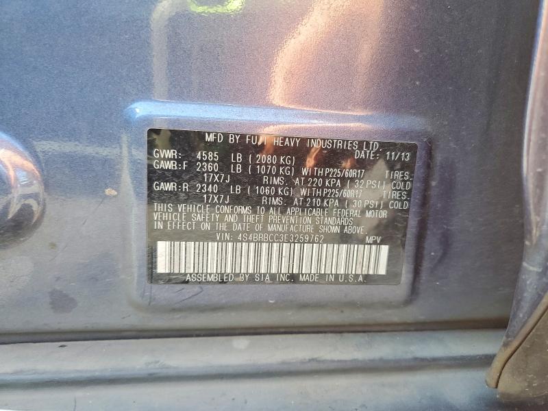 Aukcja sprzedaży 2014 Subaru Outback, vin: 4S4BRBCC3E3259762, numer aukcji: 57269626