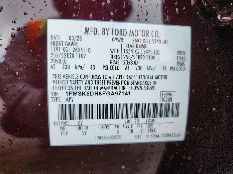 Aukcja sprzedaży 2023 Ford Explorer, vin: 1FMSK8DH8PGA97141, numer aukcji: 58042676