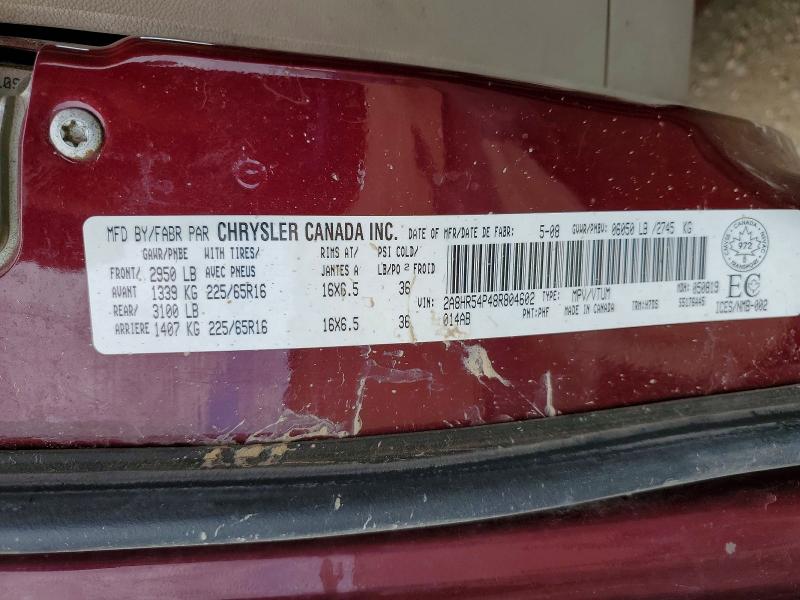 Продажа на аукционе авто 2008 Chrysler Town & Country, vin: 2A8HR54P48R804602, номер лота: 58026196