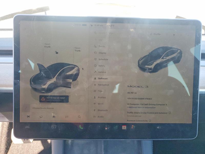 Продажа на аукционе авто 2022 Tesla Model 3, vin: 5YJ3E1EA5NF376403, номер лота: 55856286