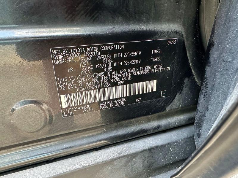Auction sale of the 2022 Toyota Venza, vin: JTEAAAAH7NJ113338, lot number: 58110946