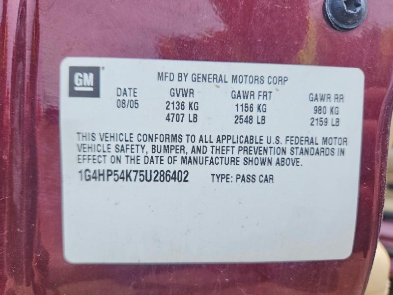 Продаж на аукціоні авто 2005 Buick Lesabre, vin: 1G4HP54K75U286402, номер лоту: 56230436