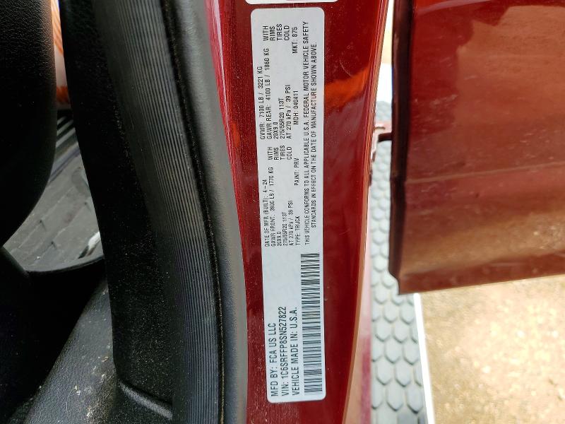 57244966 :رقم المزاد ، 1C6SRFFP8SN527822 vin ، 2025 Ram 1500 مزاد بيع
