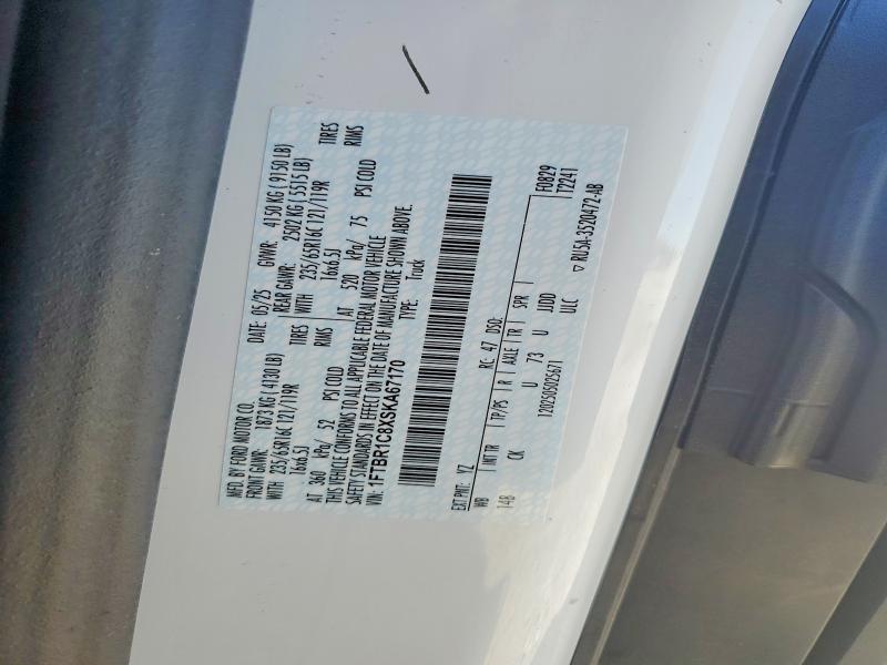 2025 Ford Transit მანქანა იყიდება აუქციონზე, vin: 1FTBR1C8XSKA67170, აუქციონის ნომერი: 56965606