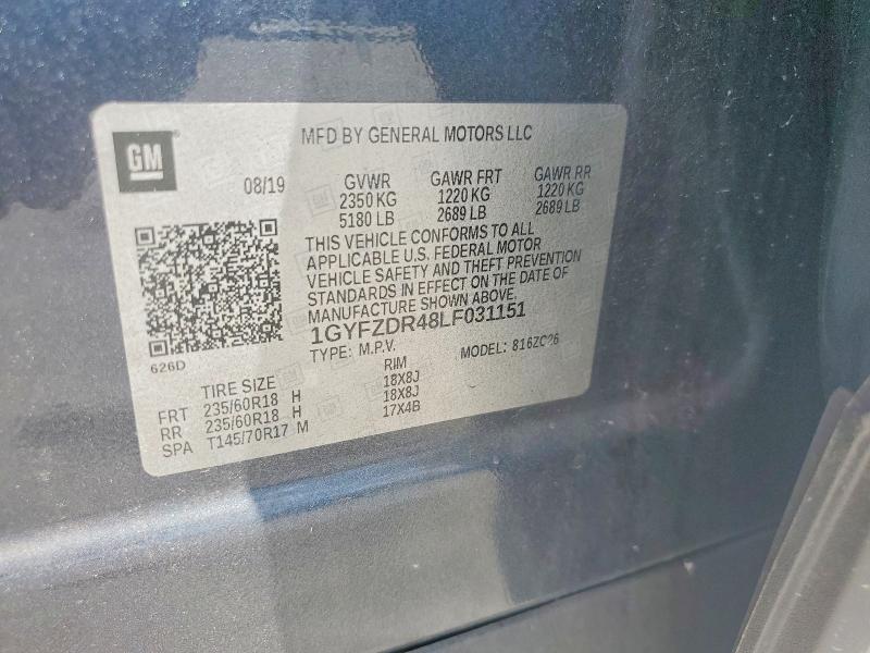 2020 Cadillac Xt4 მანქანა იყიდება აუქციონზე, vin: 1GYFZDR48LF031151, აუქციონის ნომერი: 85965415