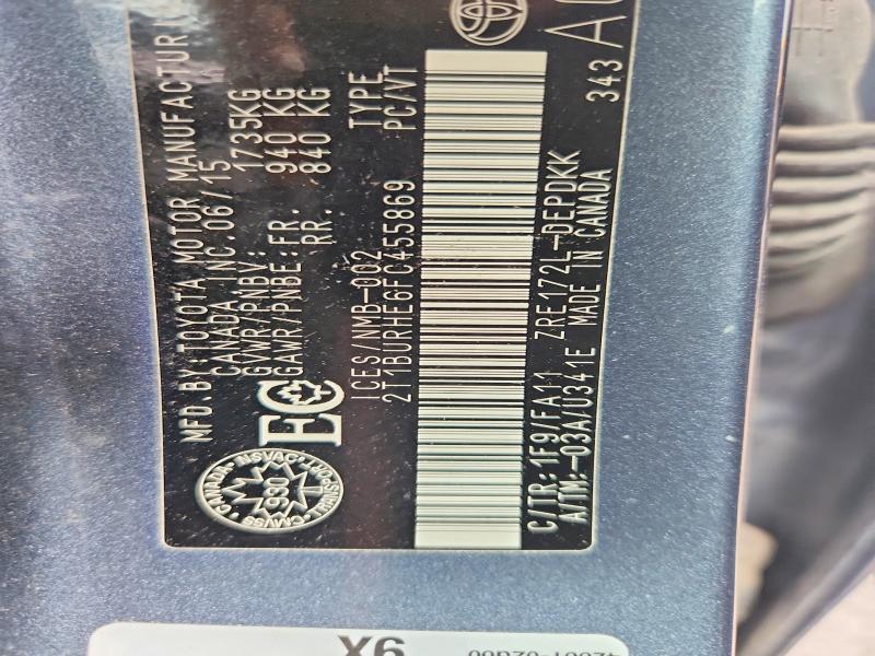 Aukcja sprzedaży 2015 Toyota Corolla, vin: 2T1BURHE6FC455869, numer aukcji: 58354696
