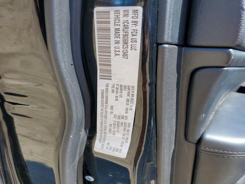 57595796 :رقم المزاد ، 1C4RJFBG6MC513467 vin ، 2021 Jeep Grand Cherokee مزاد بيع