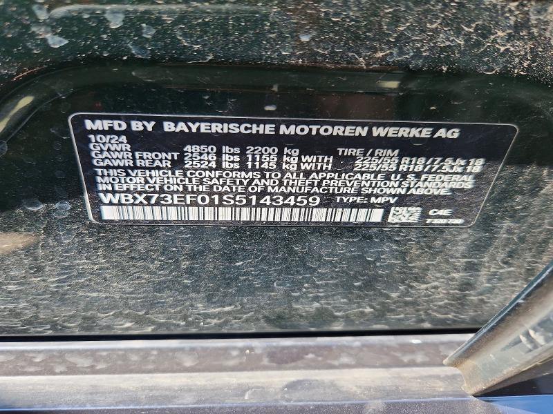 2025 Bmw X1 მანქანა იყიდება აუქციონზე, vin: WBX73EF01S5143459, აუქციონის ნომერი: 55963136