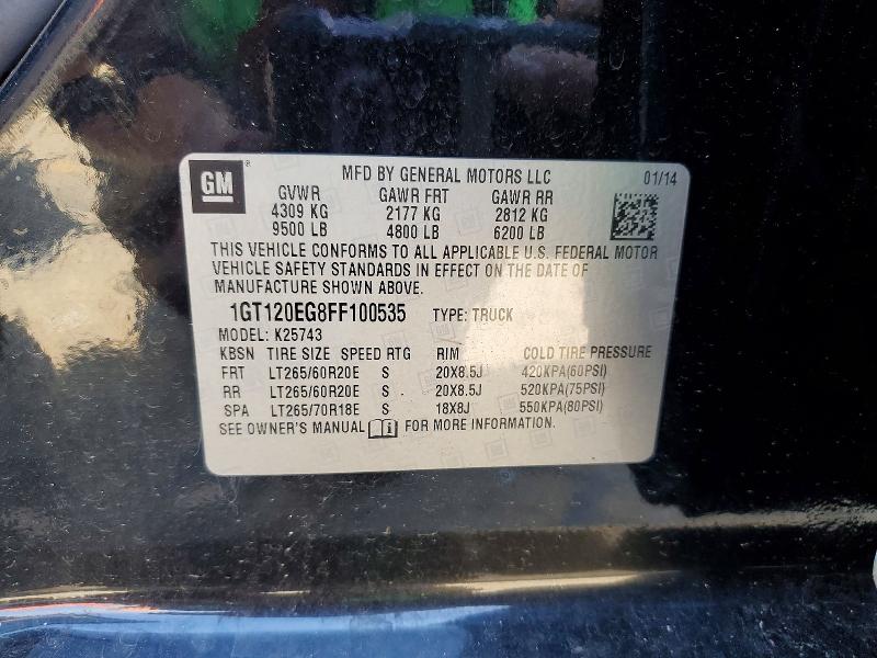 Продажа на аукционе авто 2015 Gmc Sierra, vin: 1GT120EG8FF100535, номер лота: 55889976