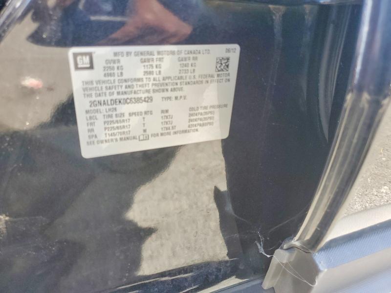 55764086 :رقم المزاد ، 2GNALDEK0C6385429 vin ، 2012 Chevrolet Equinox مزاد بيع