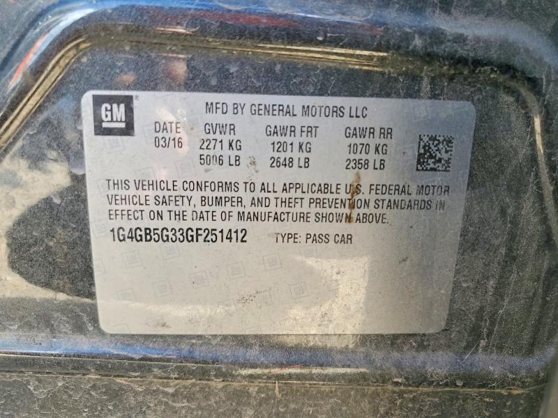 Продаж на аукціоні авто 2016 Buick Lacrosse, vin: 1G4GB5G33GF251412, номер лоту: 56712176