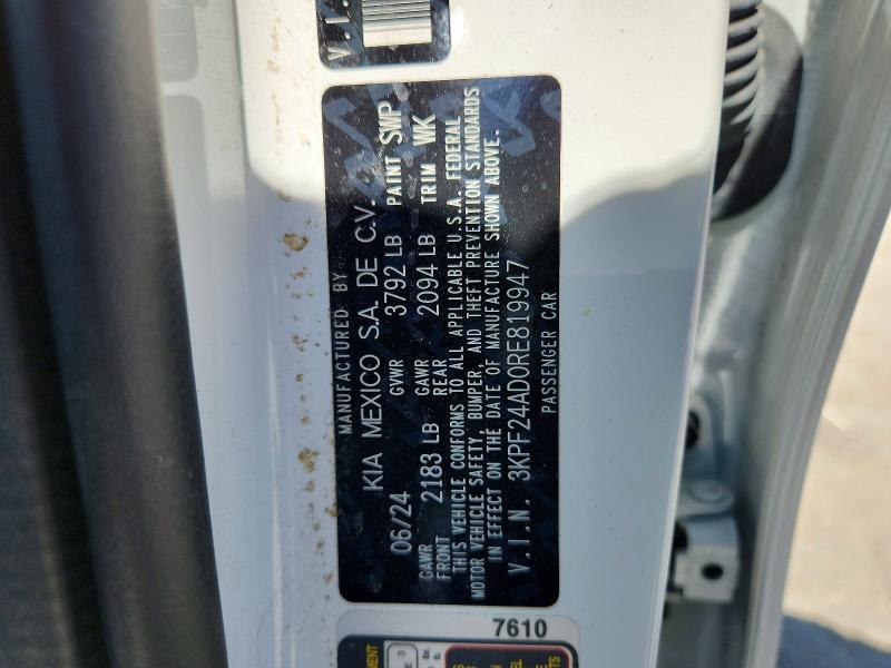 Aukcja sprzedaży 2024 Kia Forte, vin: 3KPF24AD0RE819947, numer aukcji: 57647296