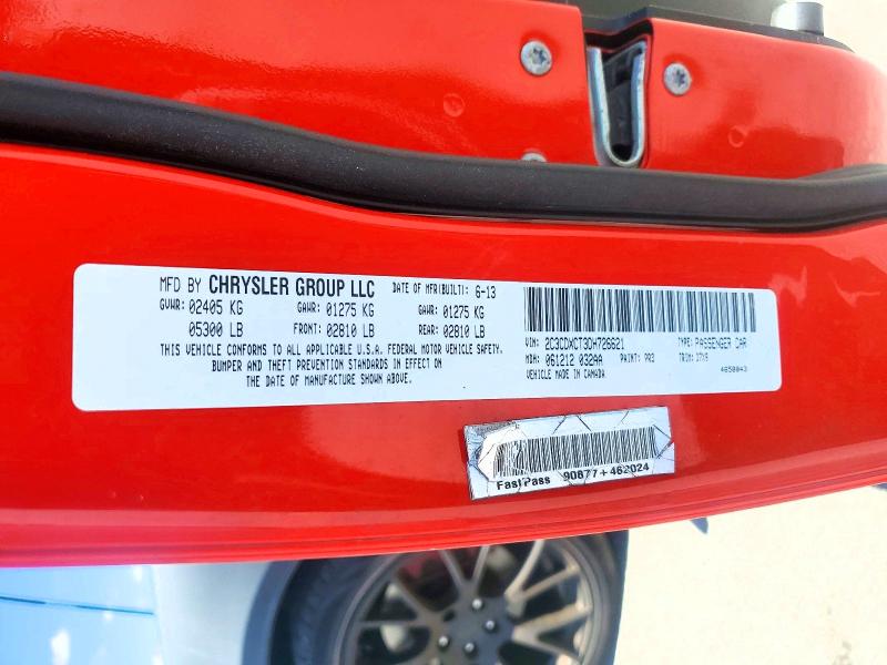 Продаж на аукціоні авто 2013 Dodge Charger, vin: 2C3CDXCT3DH726621, номер лоту: 59004766