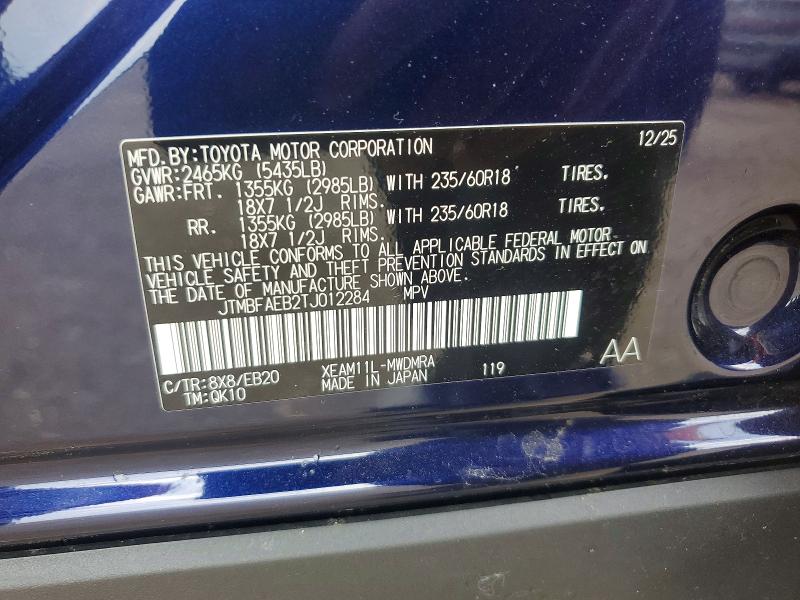 2026 Toyota Bz მანქანა იყიდება აუქციონზე, vin: JTMBFAEB2TJ012284, აუქციონის ნომერი: 58055076